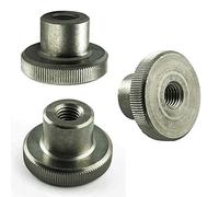 Lot de 5 écrous moletés M8 - Forme haute - En acier inoxydable VA A1 V1A - Écrous moletés en acier inoxydable - DIN 466 - Avec collerette - Écrous de pouce - AGBERG