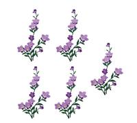 Lot de 5 écussons brodés à thermocoller ou à repasser en tissu motif floral pour jeans, vestes, robes de mariée