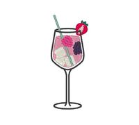 Lot de 5 écussons thermocollants Wildberry Lillet - Parfaits pour vestes, sacs, amateurs de bar, barhopper, été, enterrement de vie de jeune fille, Happy Hour, amateurs de Lillet