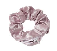 Lot de 5 élastiques à cheveux pour femme avec fermeture éclair - Élastiques colorés - Pour queue de cheval et rangement - Rose F