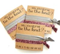 Lot de 5 élastiques à cheveux « Will You Help me Tie the Knot » pour avoir et maintenir vos cheveux en arrière (gris + paillettes roses)