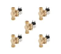 Lot de 5 électrovannes électriques 1/2" DC12/24/220 V pour entrée d'eau DC220 V Doré