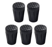 Lot de 5 embouts antidérapants pour bâtons de randonnée avec absorption des chocs et insert en métal, housses de protection pour protéger les extrémités des bâtons et améliorer la traction sur