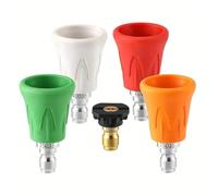Lot de 5 embouts de pulvérisateur pour nettoyeur haute pression 6,35 mm à connexion rapide pour véhicule et roue économes en eau (117)