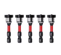 Lot de 5 embouts de réglage de vis pour cloisons sèches magnétiques, embouts de positionnement Ph2 à profondeur réglable magnétique avec collier amovible, tige hexagonale de 1/4"
