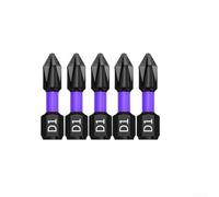 Lot de 5 embouts de tournevis à percussion PH2 extra durs en alliage d'acier 62HRC antidérapant pour perceuses 25-150 mm (5 pièces 25 mm)