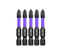 Lot de 5 embouts de tournevis à percussion PH2 extra durs en alliage d'acier 62HRC antidérapant pour perceuses 25-150 mm