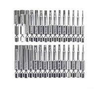 Lot de 5 embouts de tournevis à tête hexagonale, tige hexagonale de 6,35 mm, 50 mm de long, pointe magnétique sans trou, inviolable, 6 points