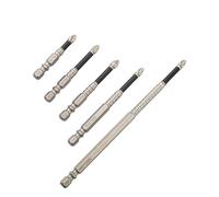 Lot de 5 embouts de tournevis cruciforme en alliage d'acier antidérapant avec tige hexagonale 6,35 mm PH2 pour tournevis électrique et perceuse manuelle