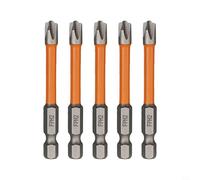 Lot de 5 embouts de tournevis cruciformes magnétiques pour électriciens FPH2 en alliage d'acier avec traitement sablage options de longueur disponibles (65 mm)