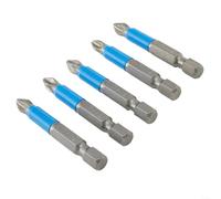 Lot de 5 embouts de tournevis cruciformes PH2 antidérapants en acier pour tournevis manuel et tournevis 35,6 cm Argenté
