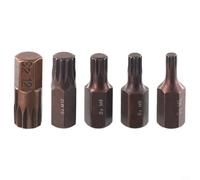 Lot de 5 embouts de tournevis étoile M5-M10 30 mm de longueur 10 mm tige hexagonale magnétique en alliage d'acier compatible avec manuel et alimentation