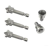 Lot de 5 embouts de tournevis PH2 avec butée de profondeur pour plaques de plâtre et cloison sèche, tige hexagonale 6,35 mm, 25 mm + 50 mm double longueur embouts en acier