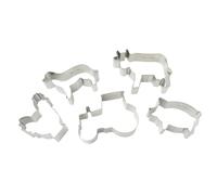 Zenker 7714 Ensemble d'emporte-pièces Animaux de la Ferme, Poule, Vache, Cochon, Tracteur, Biscuits Maison, INOX, 5 pii-Ces