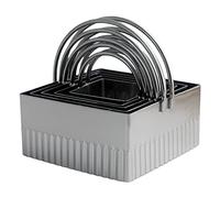 Lot de 5 emporte-pièces carrés avec poignée en acier inoxydable pour décoration de gâteau