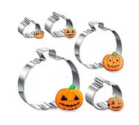 Lot de 5 emporte-pièces en forme de citrouille en acier inoxydable pour Halloween et automne, Thanksgiving, récolte, fête, décoration de tarte à la citrouille