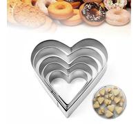 Lot de 5 emporte-pièces en forme de cœur - 7.9 cm 6.8 cm 6 cm 4.7 cm 3.7 cm et mini emporte-pièces en forme de cœur pour enfants