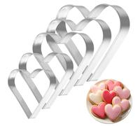 Lot de 5 emporte-pièces en forme de cœur - Grands emporte-pièces en forme de cœur - Gadgets pour la cuisson des biscuits - Emporte-pièce en forme de cœur - Pour l'automne - Pour biscuits, fruits à