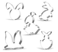 Lot de 5 emporte-pièces en forme de lapin de Pâques en acier inoxydable