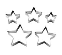 Lot de 5 emporte-pièces en forme d'étoile, emporte-pièces en forme d'étoile, coupe-sandwich pour - En acier inoxydable - Moules à biscuits avec étoiles à 5 branches - Kit de découpe de légumes