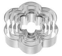 Lot de 5 Emporte-pièces Fleurs en Acier Inoxydable - Motif Fleurs, 5 Tailles Différentes: 36mm, 45mm, 53mm, 63mm et 73mm
