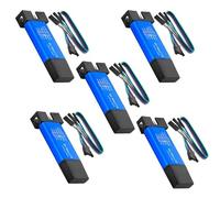 Lot de 5 émulateurs ST-Link V2 (couleur aléatoire) avec fils pour STM8 et STM32, boîtier en aluminium compatible avec Arduino, mini débogueur et émulateur de programmation