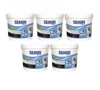Semin - Enduit Extra Fin - Lissage Type Gras - Sans Solvants - Séchage Rapide - Intérieur - Seau de 1,5 kg (Lot de 5)