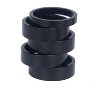Lot de 5 entretoises de casque de vélo en alliage d'aluminium 5 mm/10 mm, kit d'élévation de tige de fourche avant pour réglage de la hauteur du guidon, cales métalliques pour VTT, vélo de route (noir