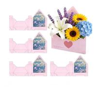 Lot de 5 enveloppes pliables en forme de sac à main pour bouquet de fleuriste - Enveloppes de Saint-Valentin pour anniversaire, mariage, fiançailles, remise de diplôme - 21,8 x 26,4 cm