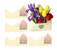 Lot de 5 enveloppes pliables en forme de sac à main pour bouquet de fleuriste - Pour mariage, fiançailles, Saint-Valentin, anniversaire, remise de diplôme, fête des mères