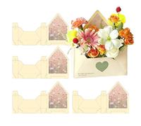Lot de 5 enveloppes pliables en forme de sac à main pour bouquet de fleuriste pour Saint-Valentin, anniversaire, mariage, fiançailles, Saint-Valentin, fête des mères, remise de diplôme