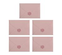 Lot de 5 enveloppes tendance avec sceau ciré autocollant, simple et petite invitation pour mariage