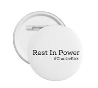Lot de 5 épingles à bouton « Rest In Power » de Charlie Kirk, badges ronds, broches décoratives de poitrine, taille moyenne