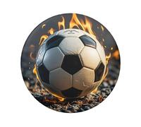 Lot de 5 épingles à boutons ronds en forme de ballon de football brûlant de 6,1 cm en métal pour photos, fournitures de bricolage, projets de fête de Noël
