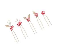 Lot de 5 épingles à cheveux portables en métal avec fleur confortable - Accessoire pour cheveux longs pour femmes et filles