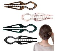 Lot de 5 épingles à cheveux Prestige pour femme, épingles à cheveux françaises en forme de U, double mécanisme de verrouillage à double encoche, adaptées à tous les types de cheveux (E-4 pièces)