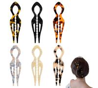 Lot de 5 épingles à cheveux Prestige pour femme, épingles à cheveux françaises en forme de U, double mécanisme de verrouillage à double encoche, adaptées à tous les types de cheveux (B-6 pièces)