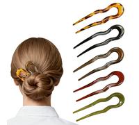 Lot de 5 épingles à cheveux torsadées françaises brillantes pour femme, épingles à cheveux en forme de U pour chignon en spirale, pinces à cheveux françaises pour décorations de fête, mariage