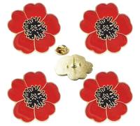 Lot De 5 Épingles À Coquelicots, Épingles À Revers Du Jour Du Souvenir, Broches En Émail, Badge Du Jour Des Anciens Combattants, Épingles Patriotiques Pour Vêtements, Chapeaux, Sacs À Dos, Décoration