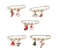 Lot de 5 épingles de serrage pour pantalon de Noël, châle, pull, jean, robe, vacances, accessoire de mode