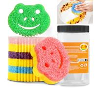 Lot de 5 Éponge Vaisselle Lavable Anti-Rayures Double Face, Eponge Magique Cuisine Température Sensible Éponge Réutilisableet Grattante Anti-Odeur