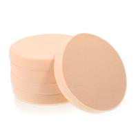 Lot de 5 éponges de maquillage rondes et nude - Pour fond de teint, fond de teint lisse et cosmétique - Pompon pour femme - Maquillage professionnel