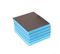 Lot de 5 éponges de ponçage flexibles double face en mousse humide/sèche avec abrasif en oxyde d'aluminium, bloc de polissage pour bois, métal, verre 80-220#