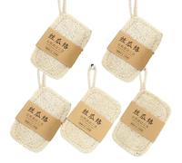 Lot de 5 éponges en luffa naturel, 100 fibres, résistantes à l'huile, faciles à nettoyer, longue durée, multi-usage pour le nettoyage de la vaisselle, les soins du corps et de la peau, élimination