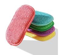 Lot de 5 Éponges Gros Vaisselle Lavable, Double Face Eponges Reutilisable Lavables Tampons à Récurer de Cuisine en Microfibre Non Rayants Eponge Magique, Plusieurs Couleurs