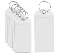 Lot de 5 étiquettes de bagage transparentes avec 5 bandes métalliques vissables, étiquettes de bagage, étiquettes de bagage, étiquettes de bagages, étiquettes de bagages, étiquettes de bagages, bandes