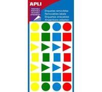 Lot de 5 Etui de 112 pastilles adhésives enlevables assorties, format 15 x 15 mm (4 feuilles / cdt)