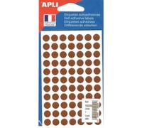 Lot de 5 Etui de 462 pastilles adhésives marron, diam. 8 mm (6 feuilles / cdt)