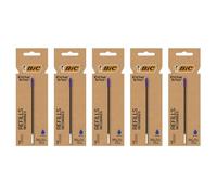 Lot de 5 Etuis de 3 Recharges pour Stylo Bille Cristal Re’New Pointe Moyenne bleue