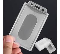 Lot de 5 étuis de protection multi-usages en plastique acrylique rigide pour cartes d'identité, étanches, anti-poussière (vertical, 9,6 x 5,8 cm)